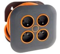 Enrouleur domestique 4 x 2P+T 16A + coupe-circuit - 7m - Orange - Zenitech
