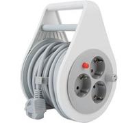 Zenitech - Enrouleur domestique Schuko 3 prises 7m - Gris gris