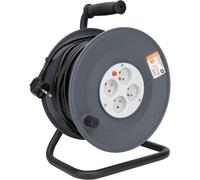 Zenitech Enrouleur Électrique 4 Prises H05VV-F 3G1,5mm² 40m Coupe-Circuit | Gris, Coupe-Circuit Thermique, Poignée Ergonomique, 3200W Déroulé, 16A, Usage Ménager, Format Compact, Installation Simple