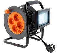 Zenitech Enrouleur électrique 4 x 2P+T avec projecteur LED 15 m Orange