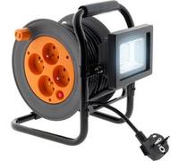 Enrouleur électrique 4 x 2P+T + projecteur LED 15m - Orange - Zenitech