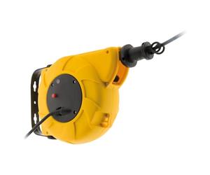 Zenitech, Enrouleur Électrique Mural Schuko 11m (9m+2m) Câble HO5VV-F 3G1,5mm², Pivotant 180°, Fixation Murale Incluse, Puissance Max 2300W Déroulé, Rallonge Automatique