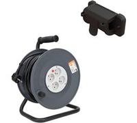 Zenitech - Enrouleur H05VV-F 4 prises 25m 3G1,5 + coupe-circuit + support