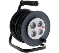 Enrouleur H05VV-F 4 Prises 3G1,5mm² 15m + Coupe-Circuit - Noir - Zenitech