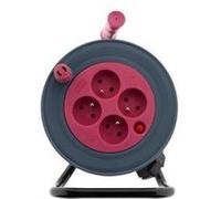 Enrouleur ménager 4x2P+T - 15m 3G1mm² - Rose - Zenitech