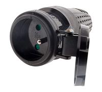 Zenitech – Fiche caoutchouc femelle 16A 2P+T IP44 étanche Noir