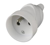 Fiche électrique femelle 2 pôles + terre 16A. couleur blanc