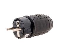 Zenitech - Fiche Électrique Mâle 16A 2P+T, 3680W - Embout Caoutchouc, Étanche IP44 - Outil de Dénudage Intégré - Sécurité Enfant - Connexion Sécurisée et Durable - Conforme à la Norme NF - Noir
