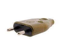 Zenitech - Fiche Électrique Mâle 2P 6A - Compatible avec Prises Européennes - Idéale pour Projets de Bricolage et Installations Intérieures - Or - 9,07g