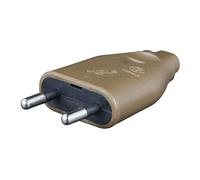 ZENITECH Fiche électrique mâle 2P 6A marron