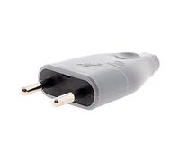 Zenitech - Fiche Électrique Mâle 2P 6A pour Câble H03VVH2-F 2x0,75mm² - Puissance 1380W Max Sous 230V - Dimensions Compactes 6 x 2 x 4 cm - Gris