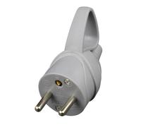 Fiche mâle anneau -16A 2P+T - gris - Zenitech