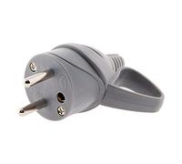 Zenitech - Fiche Électrique Mâle à Raccorder 16A 2P+T avec Anneau et Ergot - Idéale pour Branchement Sécurisé - Compatible Normes NF - Usage Domestique - Gris