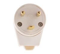 ZENITECH Fiche électrique mâle sortie coudée 20A 2P+T blanc