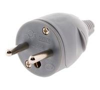 Zenitech Fiche mâle électrique 10-16 A 2P+T Gris sortie droite plastique