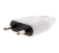 Zenitech - Fiche mâle 2P 6A - Blanc Blanc G