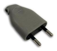 Zenitech - Fiche mâle 2P 6A latérale - Gris Gris G