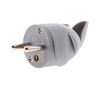 Zenitech - Fiche Mâle Coudée 16A 2P+T - Compatible avec Prises Européennes - Matériau Durable pour Utilisation Long Terme - Idéale pour Maison et Bureau - Gris - 1,5m