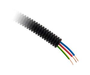 Zenitech Gaine Précâblée ICTA Ø16mm 25m | Livrée avec Tire-Fil, Plastique, Certifié NF, Installation Simple, Gris, Matière Auto-Extinguible, Contact de Terre