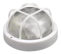 Zenitech - Hublot rond 60W avec grille IP44 E27 Classe II - Blanc Blanc G