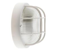 Zenitech - Hublot Rond avec Grille IP44 E27 Classe II - Éclairage Extérieur Étanche pour Passage, Piscine ou Garage - Supporte Ampoule 60W Non Fournie - Blanc