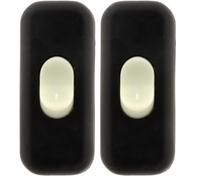 Zenitech Interrupteur 2A Unipolaire Luminescent - Noir (Lot de 2)
