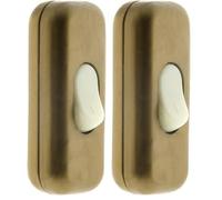 Zenitech Interrupteur 2A unipolaire - Marron (Lot de 2)