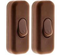 Zenitech Interrupteur 2A Unipolaire Marron (Lot de 2)
