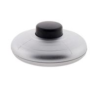 Zenitech - Interrupteur à Pied Bi-Colore - Interrupteur Rond avec Bouton Poussoir - Compatible avec Lampes et Luminaires - Dimensions 6 x 6 x 4 cm - Argent/Noir