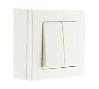 Zenitech - Interrupteur Double Va & Vient 10A Saillie Borne Auto - Puissance Max 2300W Sous 230V - Installation Facile, Compatible Moulures Standards - Blanc