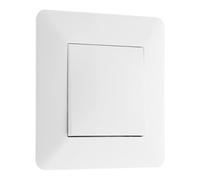 Zenitech - Interrupteur Poussoir 10A - Appareillage Encastré Prêt à Poser - Compatible Boîtes d'Encastrement - Design Moderne et Esthétique - Façade Réglable - Blanc - 86x86mm