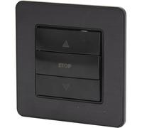 Zenitech Interrupteur Simple Commande Volets roulants 10A - métal Noir brossé - Kouro