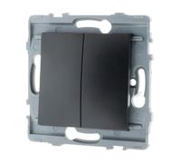 Interrupteur va et vient 10A encastrable - à composer - métal Noir brossé - Kouro - Zenitech