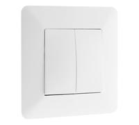 Zenitech - Interrupteur Va-et-Vient Double 10A Artezo - Blanc - Appareillage Encastré Prêt à Poser - Moteur Compact - Facilité de Câblage - Façade Réglable pour Surface Irrégulière - Plaque 86 x 86 mm