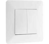 Zenitech - Interrupteur Va-et-Vient Double 10A Artezo - Blanc - Appareillage Encastré Prêt à Poser - Moteur Compact - Facilité de Câblage - Façade Réglable pour Surface Irrégulière - Plaque 86 x 86 mm