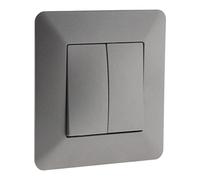 Zenitech - Interrupteur Va et Vient Double Artezo - Puissance Max 2300W - Dimensions 86x86mm - Bornes Automatiques - Design Moderne et Finition Mate - Blanc