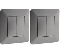 Zenitech Interrupteur va et Vient Double Artezo - Titanium (Lot de 2)