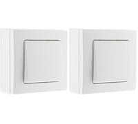 Zenitech - Interrupteur Va & Vient 10A - Appareillage Électrique sans Vis Apparente - Compatible Moulures Standards - Fixation Facile - Normes NF et CE - Blanc - Prêt à Poser (Lot de 2)