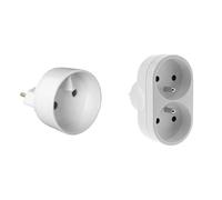 Zenitech - Kit Coffret Électrique + Terre - Adaptateur/Transformateur Électrique Prise Mâle 6A vers Femelle 16A + Multiprise Biplite pour Façade 16A - Assemblage Complet pour Sécurité et Polyvalence