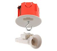 Zenitech - Kit DCL Point de Centre pour Murs Placo - ø65mm avec Fiche, Douille E27 et Crochet - Installation Facile pour Luminaires sur Murs Creux - Rouge - Kit Complet