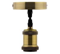 Zenitech Kit de suspension luminaire métal avec cordon textile Cuivre