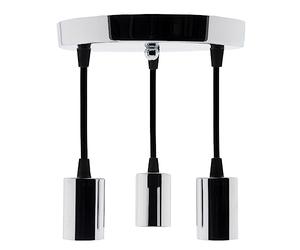 Zenitech Kit de suspension triple déco métal chromé avec cordon textile - Elexity