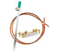 Zenitech - Kit d'Installation à la Terre - Barrette + Piquet + Tresse - Composants Prêts à l'Emploi - Performance Durable et Protection Électrique - Résidentiel et Professionnel - Vert - 10m
