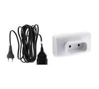 Zenitech - Kit Rallonge Domestique 10M 1380W 6A Noir + Triplite 6A Latérale Blanc pour L'Intérieur et L'Extérieur - Sécurité Enfant - pour Tous Vos Appareils Électriques Domestiques