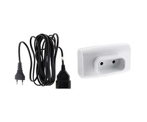Zenitech - Kit Rallonge Domestique 10M 1380W 6A Noir + Triplite 6A Latérale Blanc pour L'Intérieur et L'Extérieur - Sécurité Enfant - pour Tous Vos Appareils Électriques Domestiques
