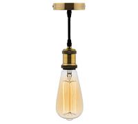 Zenitech Kit suspension vintage avec câble textile et ampoule filament carbone Edison