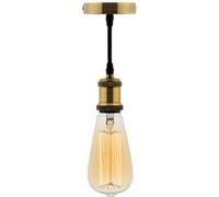 Zenitech Kit suspension vintage avec câble textile et ampoule filament carbone Edison