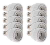 Zenitech - Lot de 10 adaptateurs de douille E14 vers GU10 à visser - ignifuge - Blanc blanc