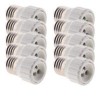 - Lot de 10 adaptateurs de douille E27 vers GU10 à visser - Compatible LED - Blanc