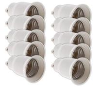 Zenitech - Lot de 10 adaptateurs de douille GU10 vers E27 à baïonnette - ampoules LED et halogènes - Blanc blanc